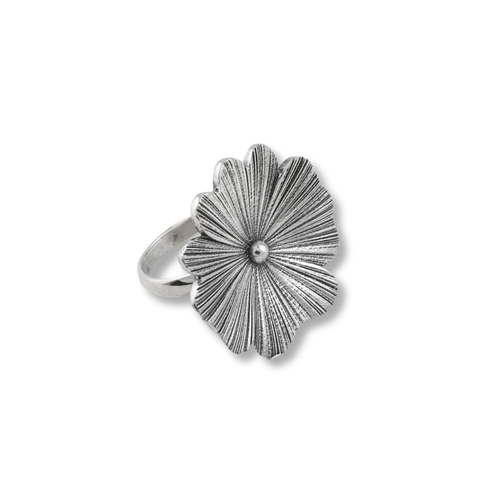 Plain Silver Flower Ring