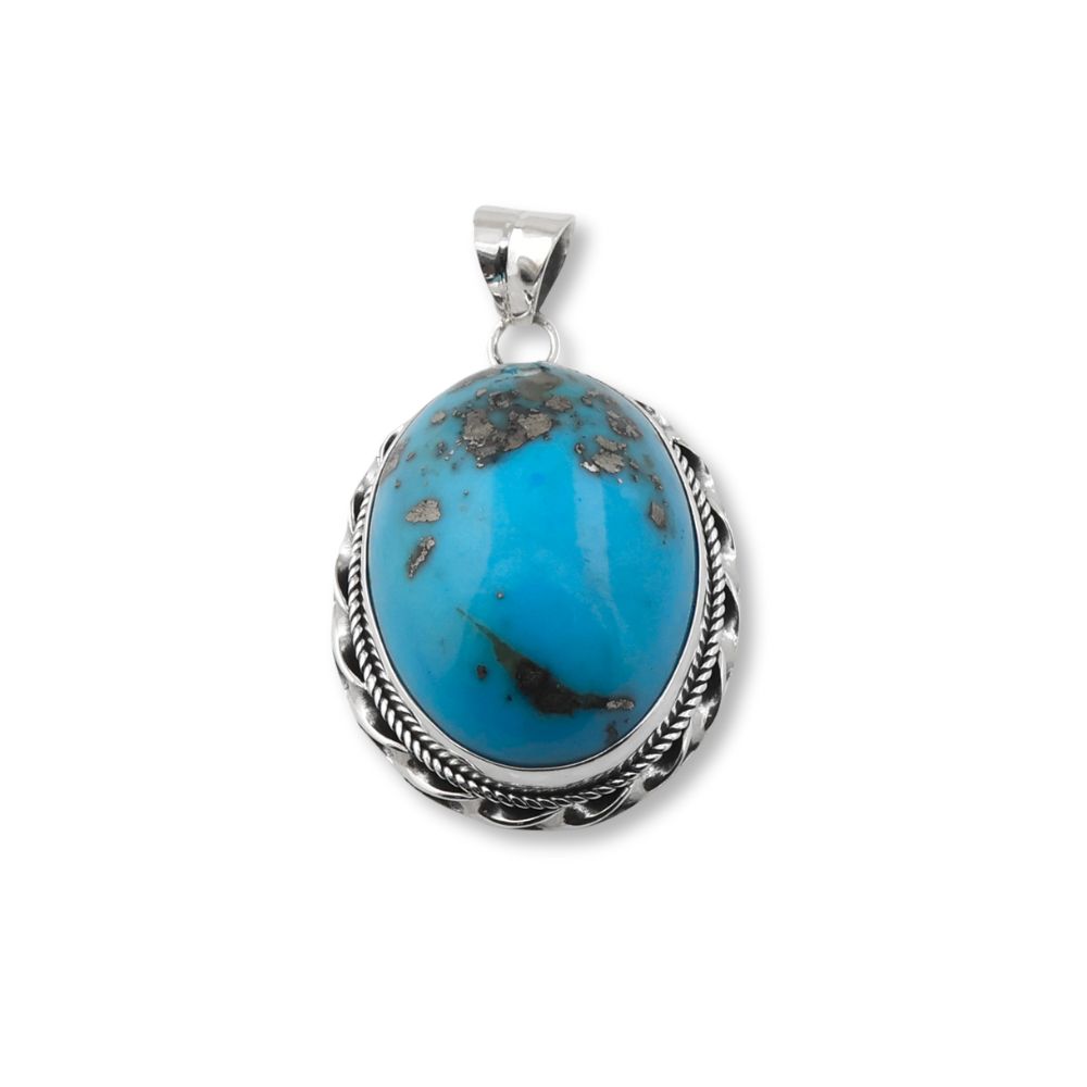 Discover our classic Oval Turquoise Pendant. This elegant and handcrafted piece adds a timeless touch to any jewelry collection. Shop our exquisite jewelry now!