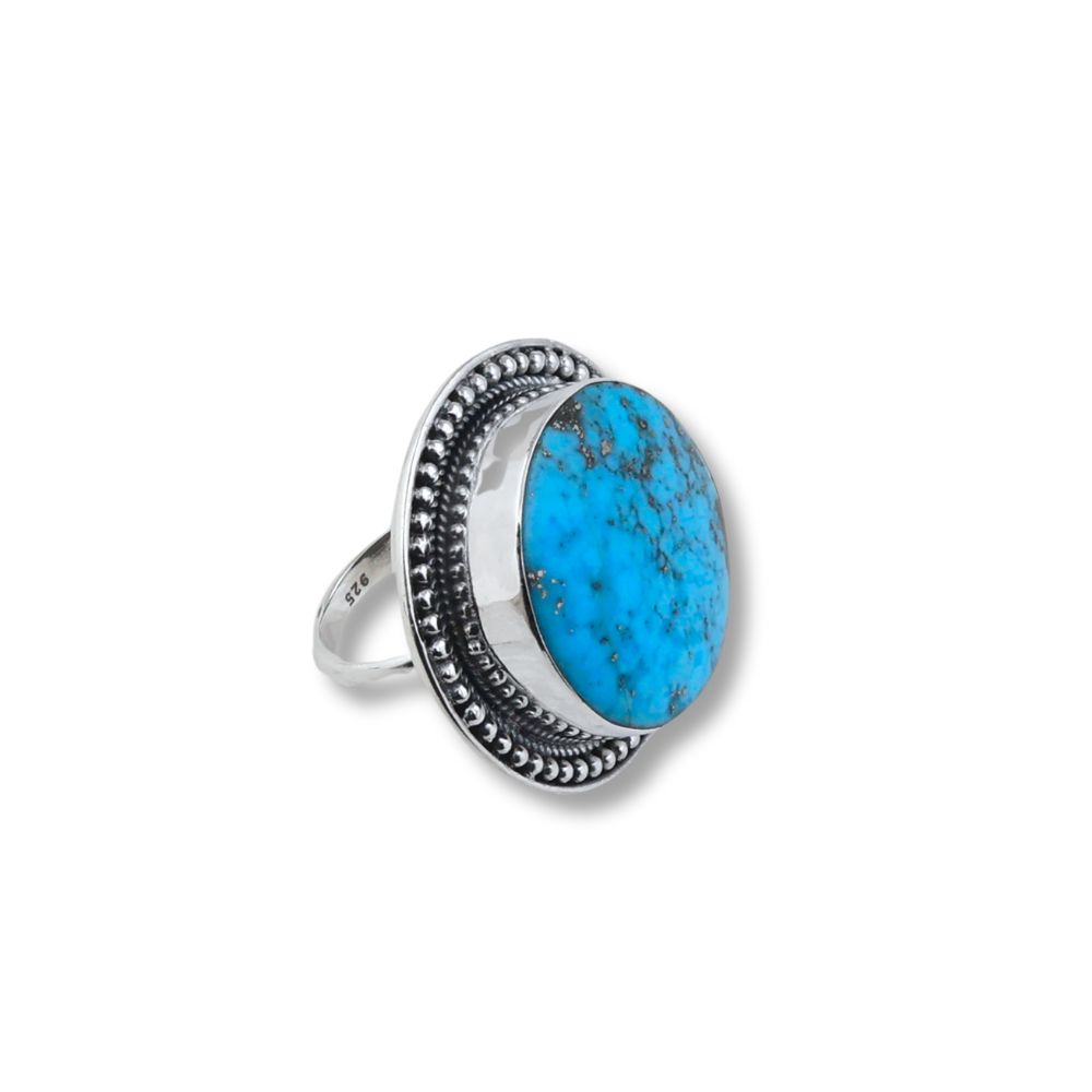 Plain Turquoise Silver Ring